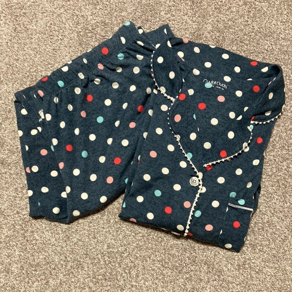 Cuddl Duds Polka Dot Long Sleeve Button Front Pajamas L - Picture 1 of 16